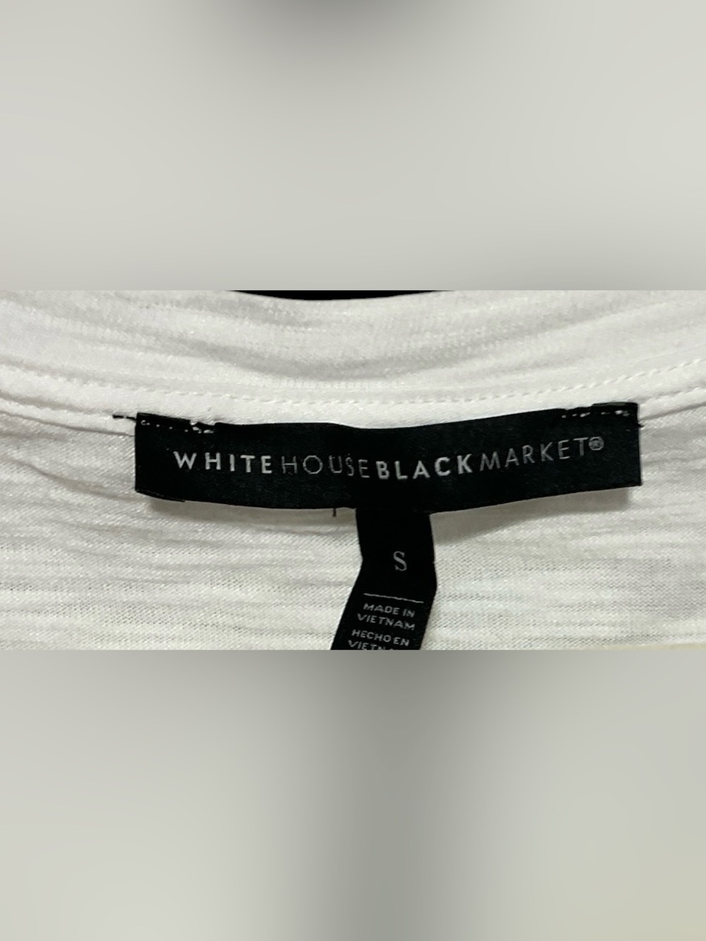 White House Black Market White 3/4 Sleeve Top – Size Small - Picture 3 of 3